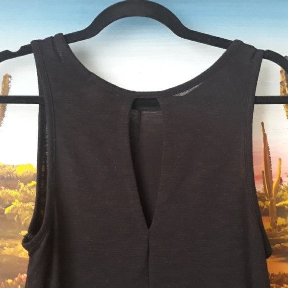 J. Crew Drapey Tank Top with Silky Hem, Black - Picture 3 of 6